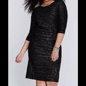 Lane Bryant Metallic Gold/Silver Black Dress